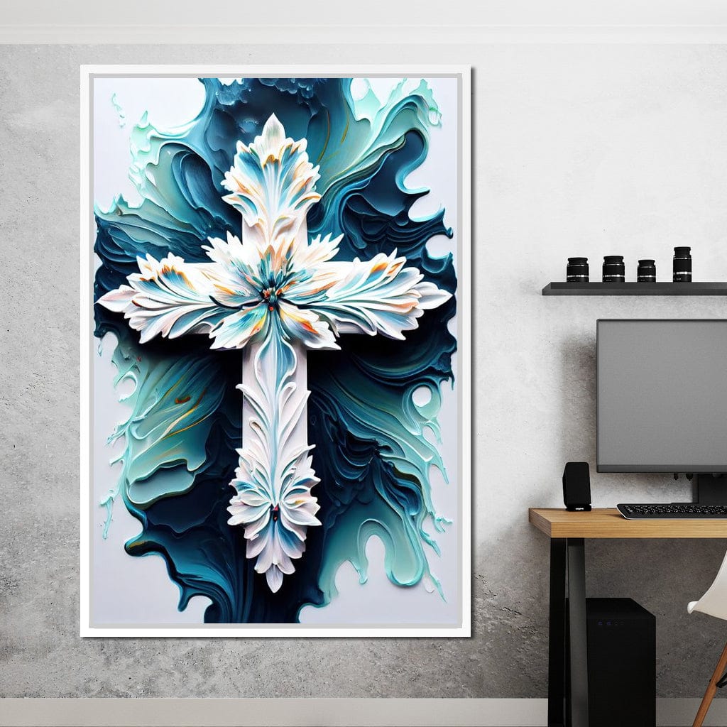 Floral Cross 06 Canvas Wall Art