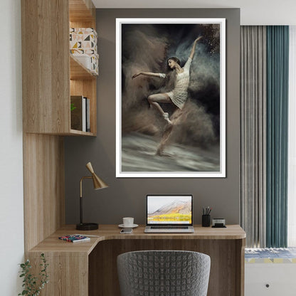 Ballet Dancer in the Desert Canvas Wall Art