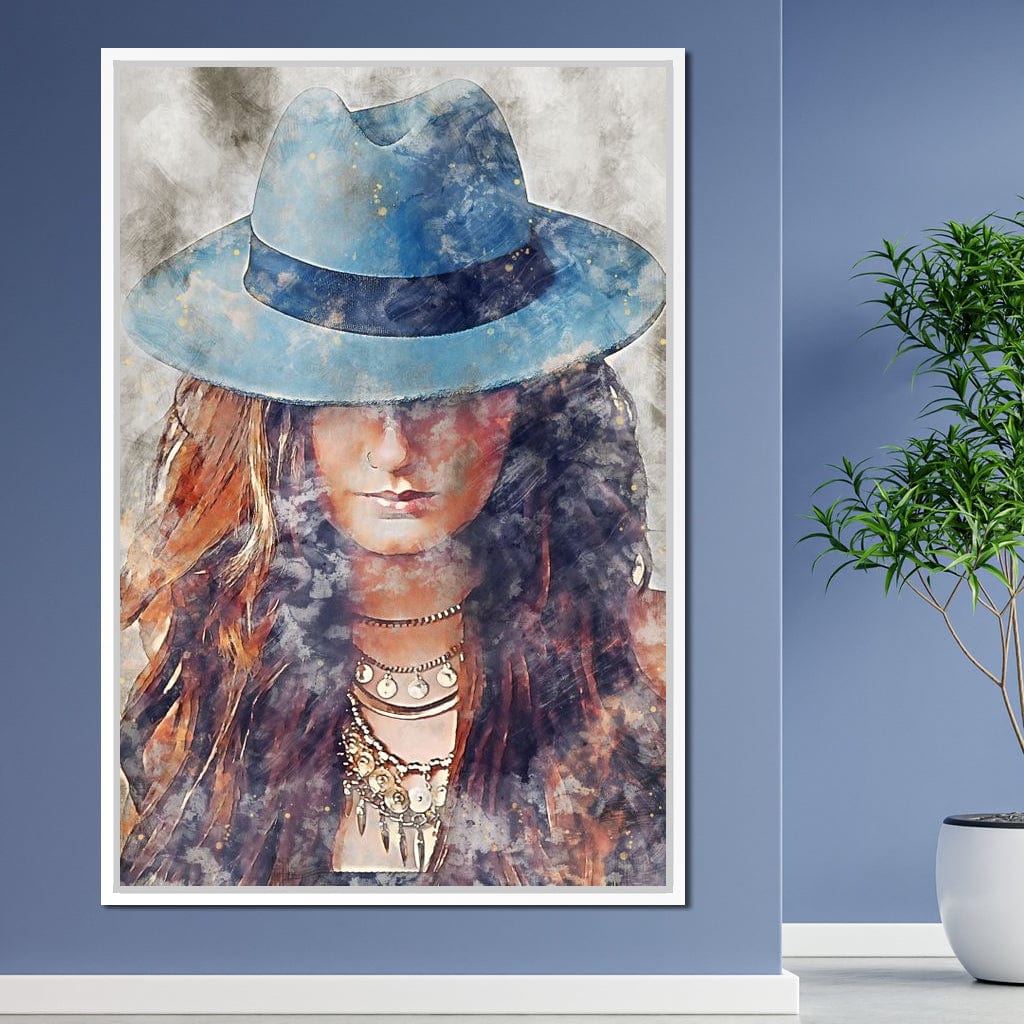 Girl in a Hat - Mateo Canvas Wall Art