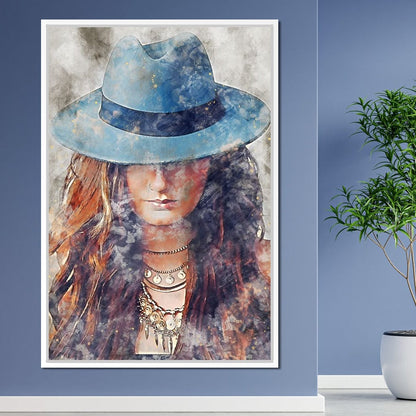 Girl in a Hat - Mateo Canvas Wall Art
