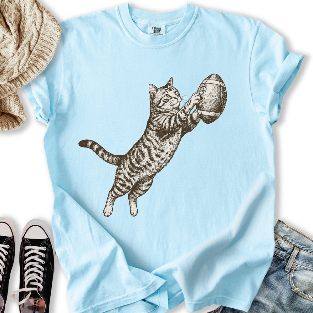 Football Tabby Cat Relaxed Tee