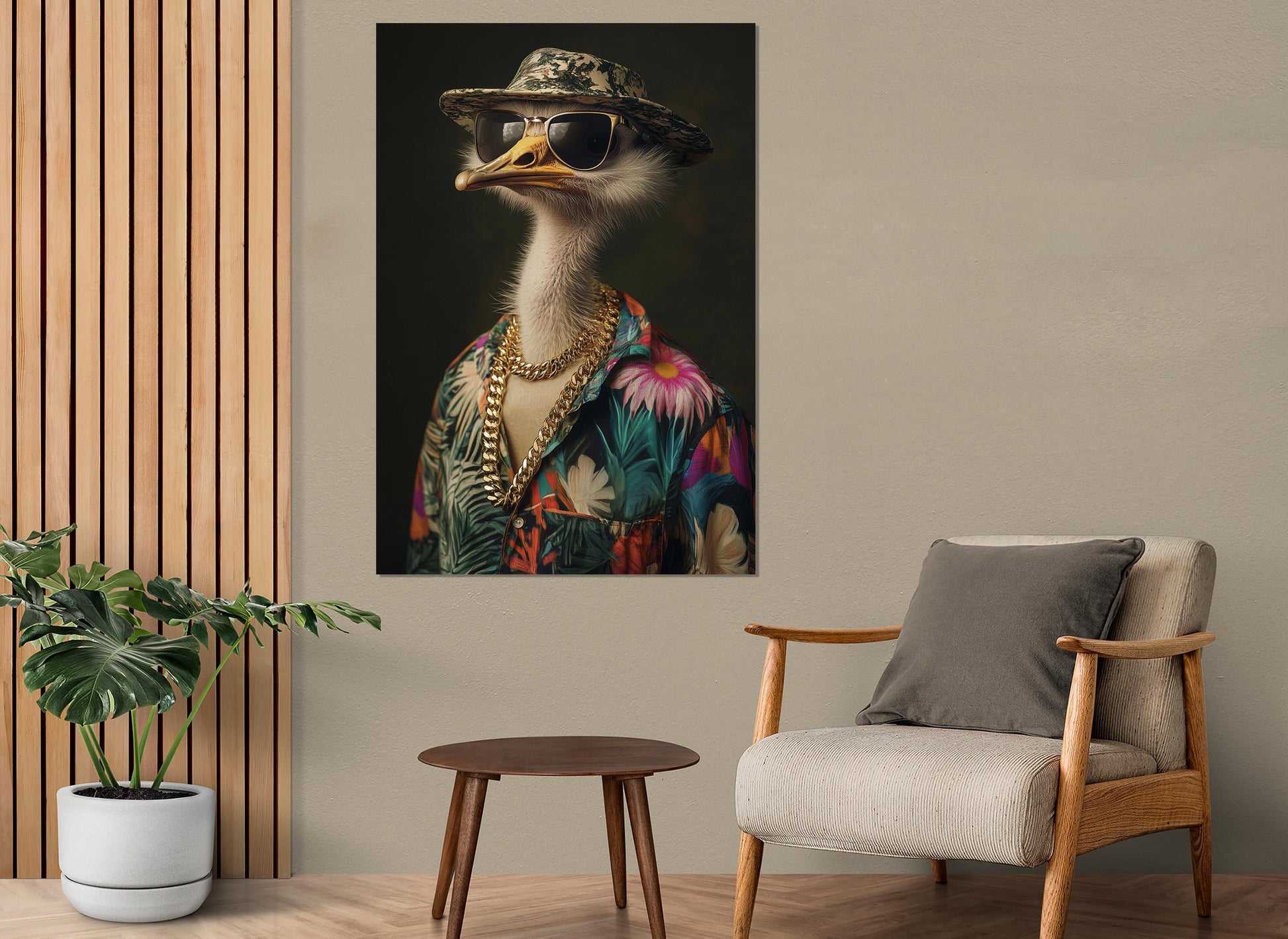 Ostrich Canvas Print - Framed Canvas Art | Ready to Hang Cool Ostrich Artwork