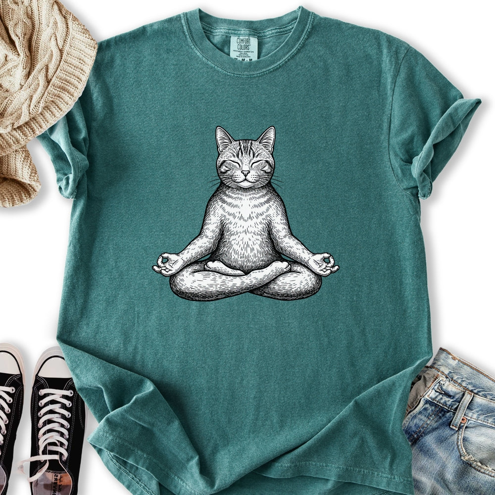 Yoga Lotus Cat Relaxed Tee