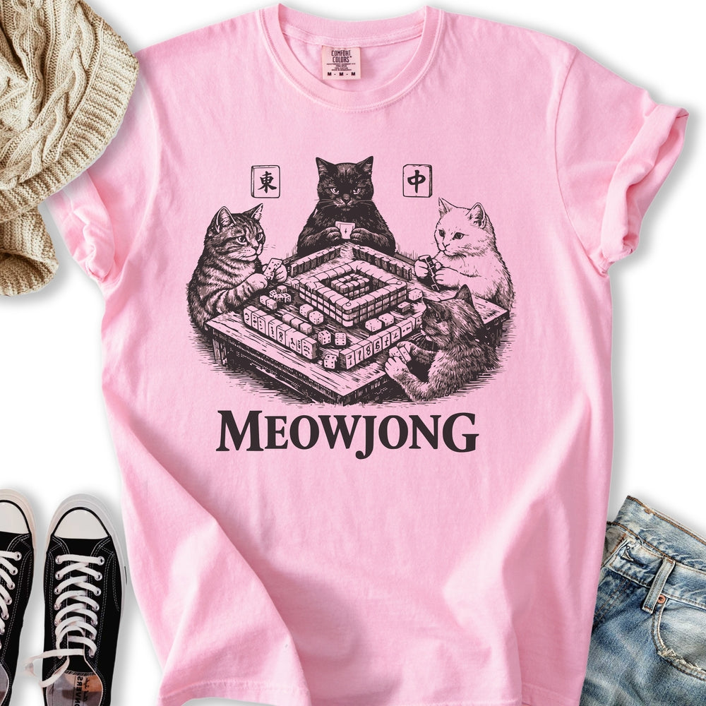 Meowjong Cat Relaxed Tee