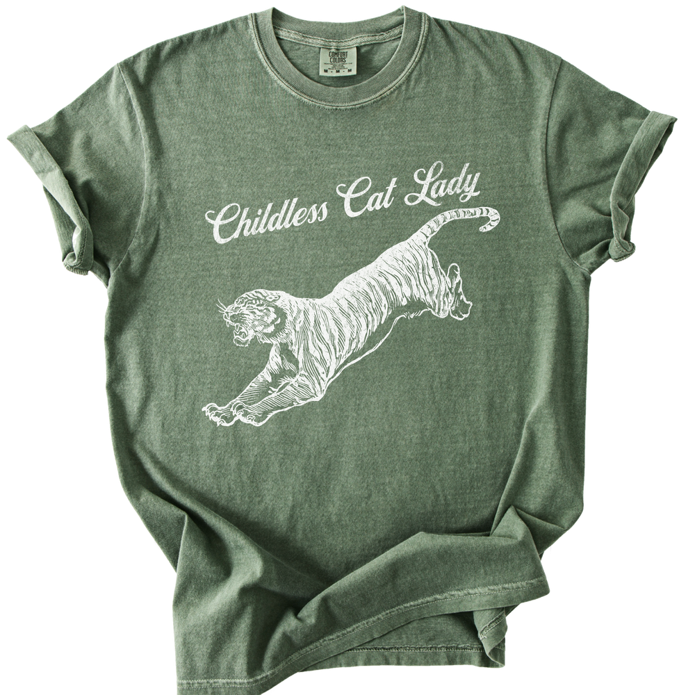 Childless Cat Lady Tiger Relaxed Tee