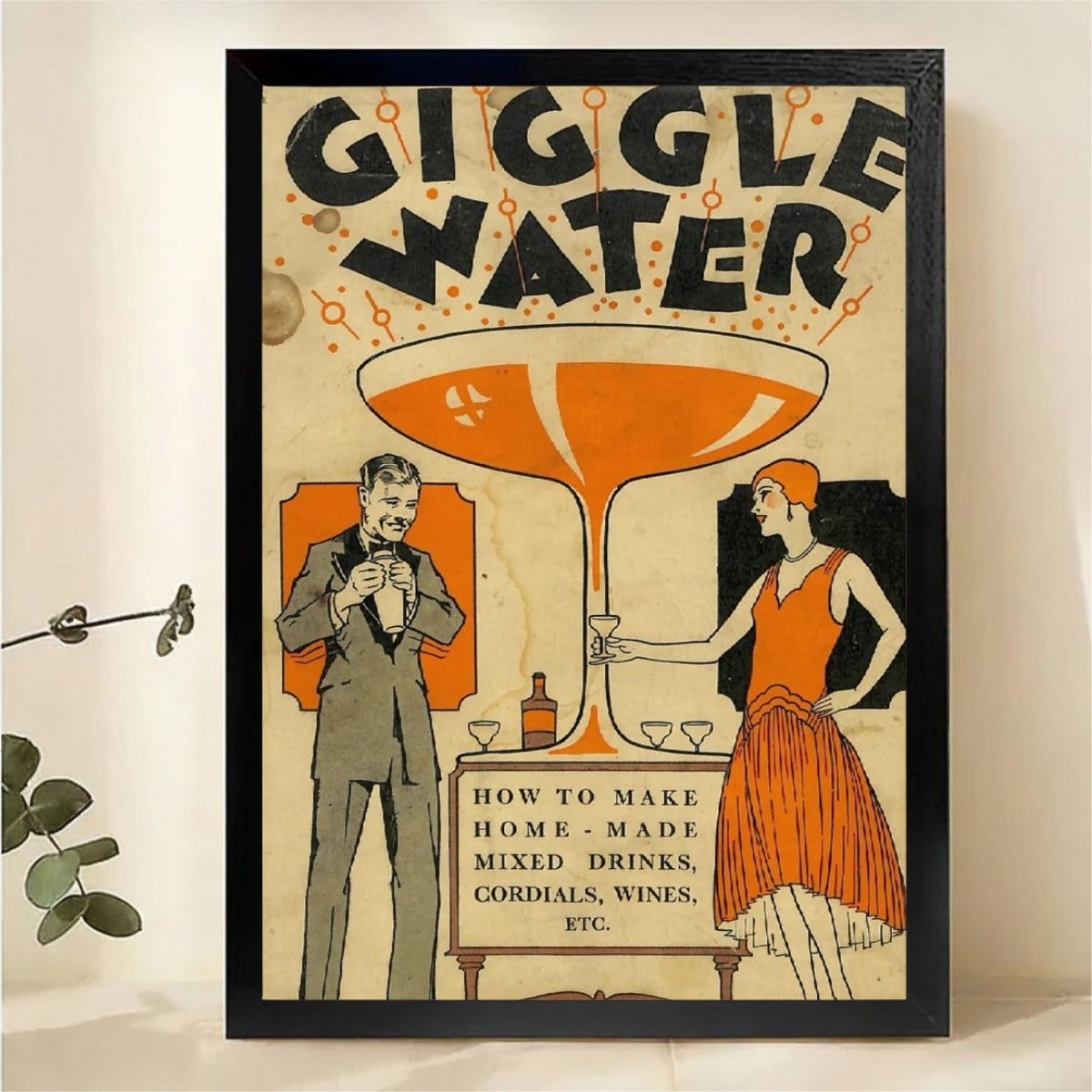 Giggle Water Vintage Bar Poster – 1920s Art Deco Wall Art
