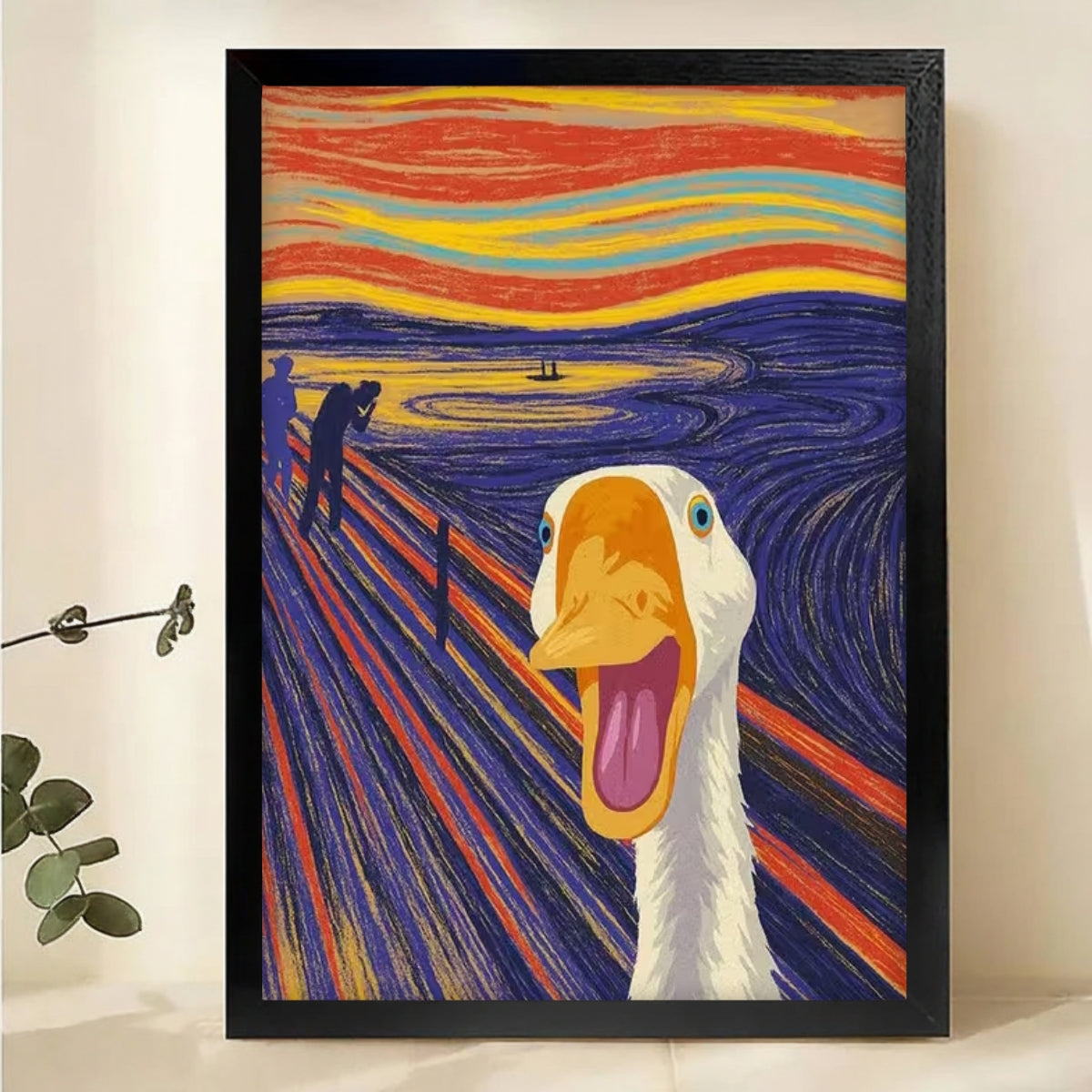 The Scream Goose Parody Art - Funny Meme Wall Decor Canvas Wall Art