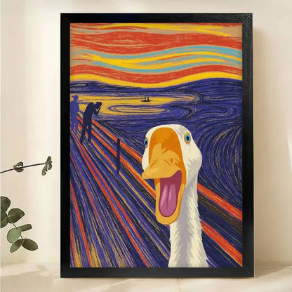 The Scream Goose Parody Art - Funny Meme Wall Decor Canvas Wall Art