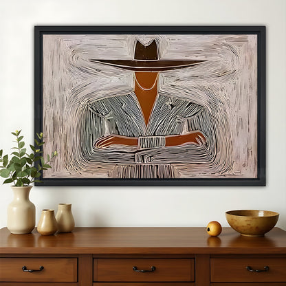 The Zen Abstract Figure – Calm Minimalist Wall Art on Natural Wood Canvas