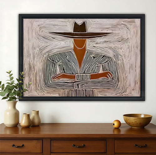 The Zen Abstract Figure – Calm Minimalist Wall Art on Natural Wood Canvas