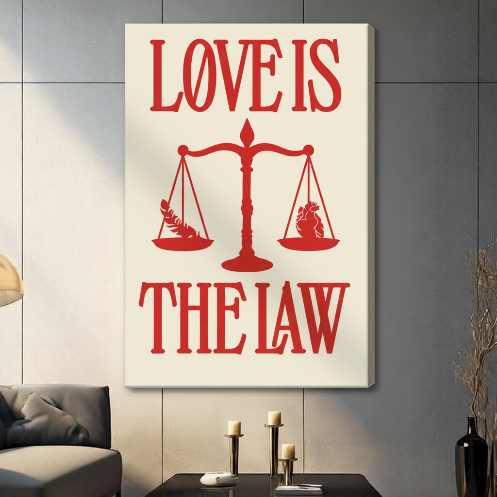 LØVE IS THE LAW Canvas Wall Art – Bold Graphic Print