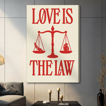 LØVE IS THE LAW Canvas Wall Art – Bold Graphic Print