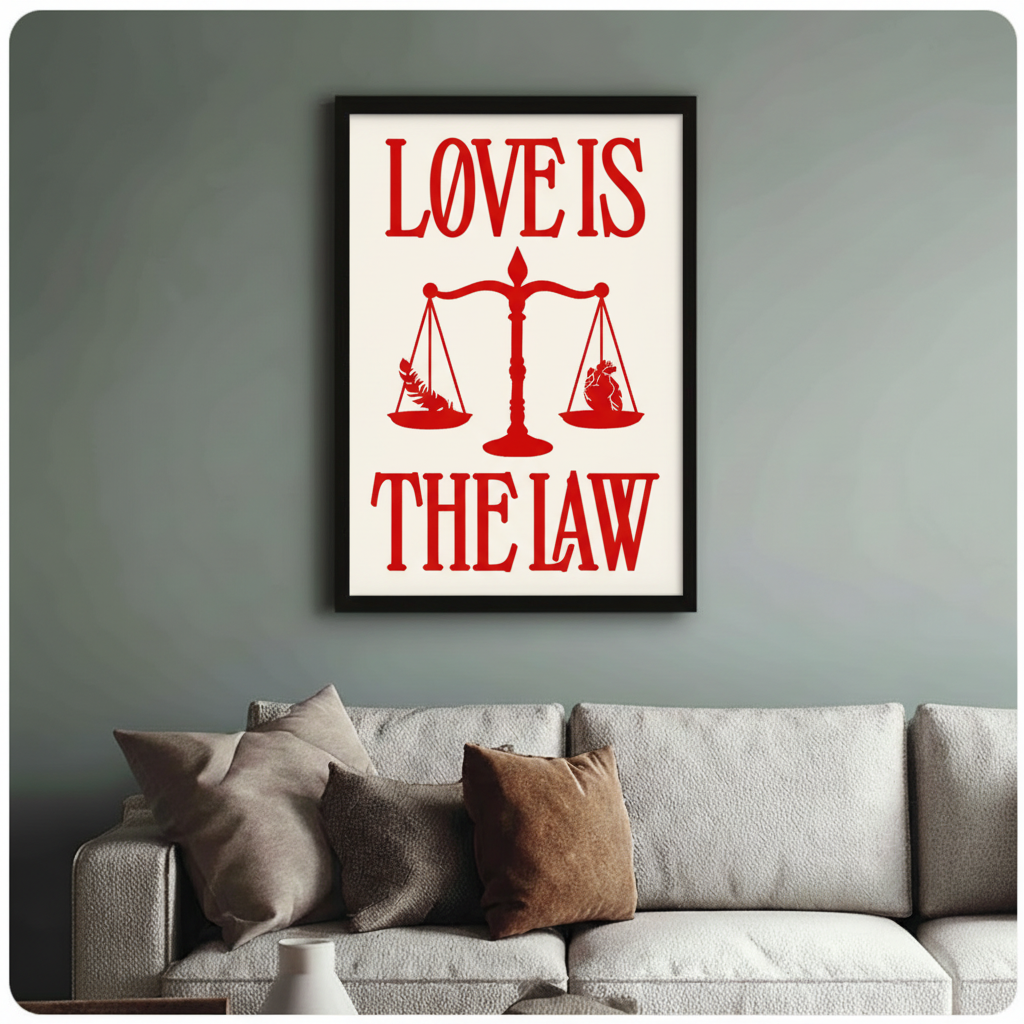 LØVE IS THE LAW Canvas Wall Art – Bold Graphic Print