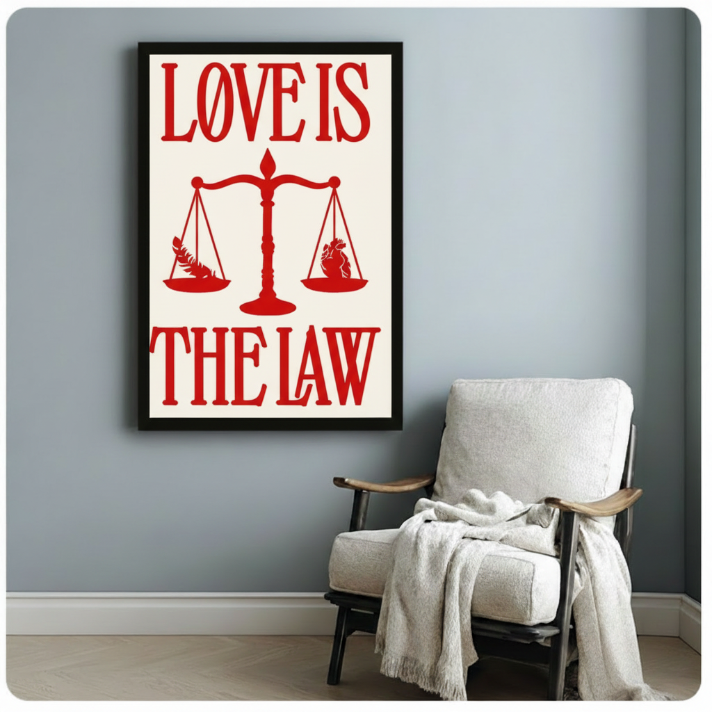 LØVE IS THE LAW Canvas Wall Art – Bold Graphic Print