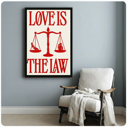 LØVE IS THE LAW Canvas Wall Art – Bold Graphic Print