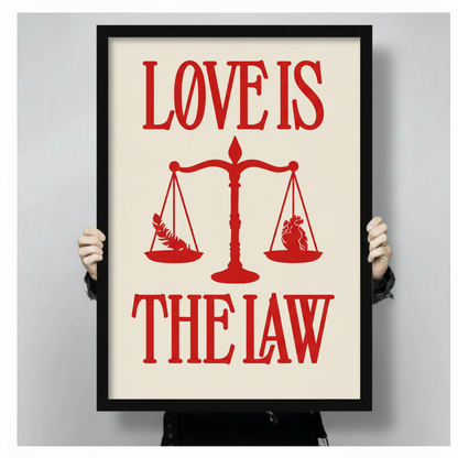 LØVE IS THE LAW Canvas Wall Art – Bold Graphic Print
