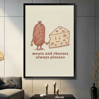 Meats and Cheeses Always Pleases Funny Canvas Wall Art