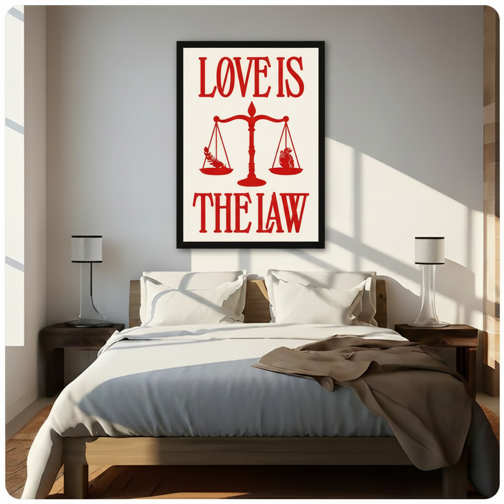 LØVE IS THE LAW Canvas Wall Art – Bold Graphic Print