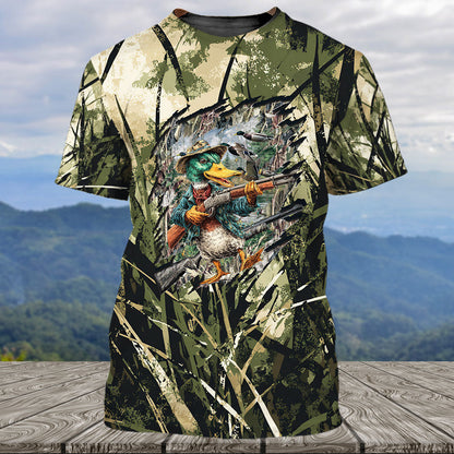 America Mallard Duck Hunting Camo All Over Print Shirt
