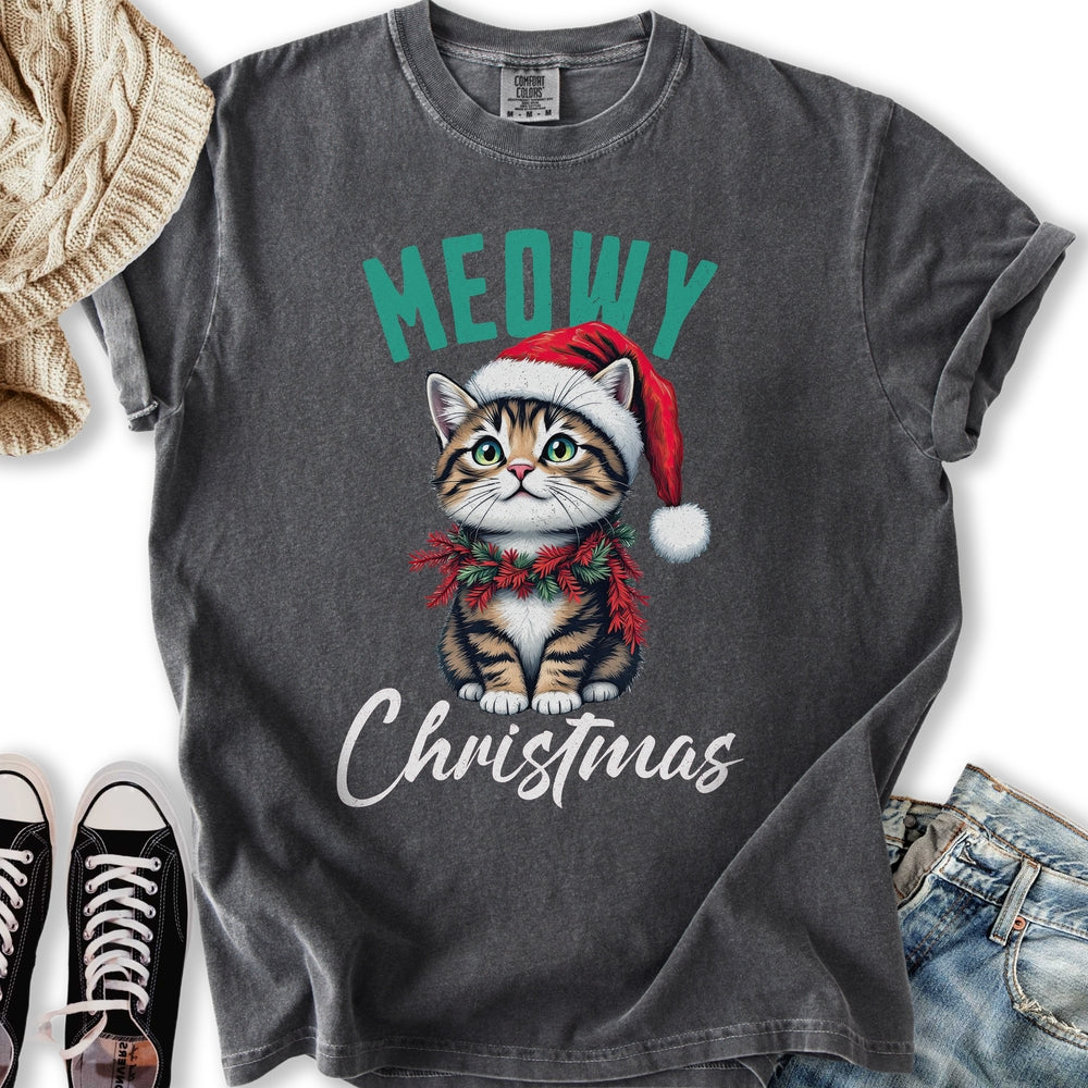 Meowy Christmas Kitten Relaxed Tee