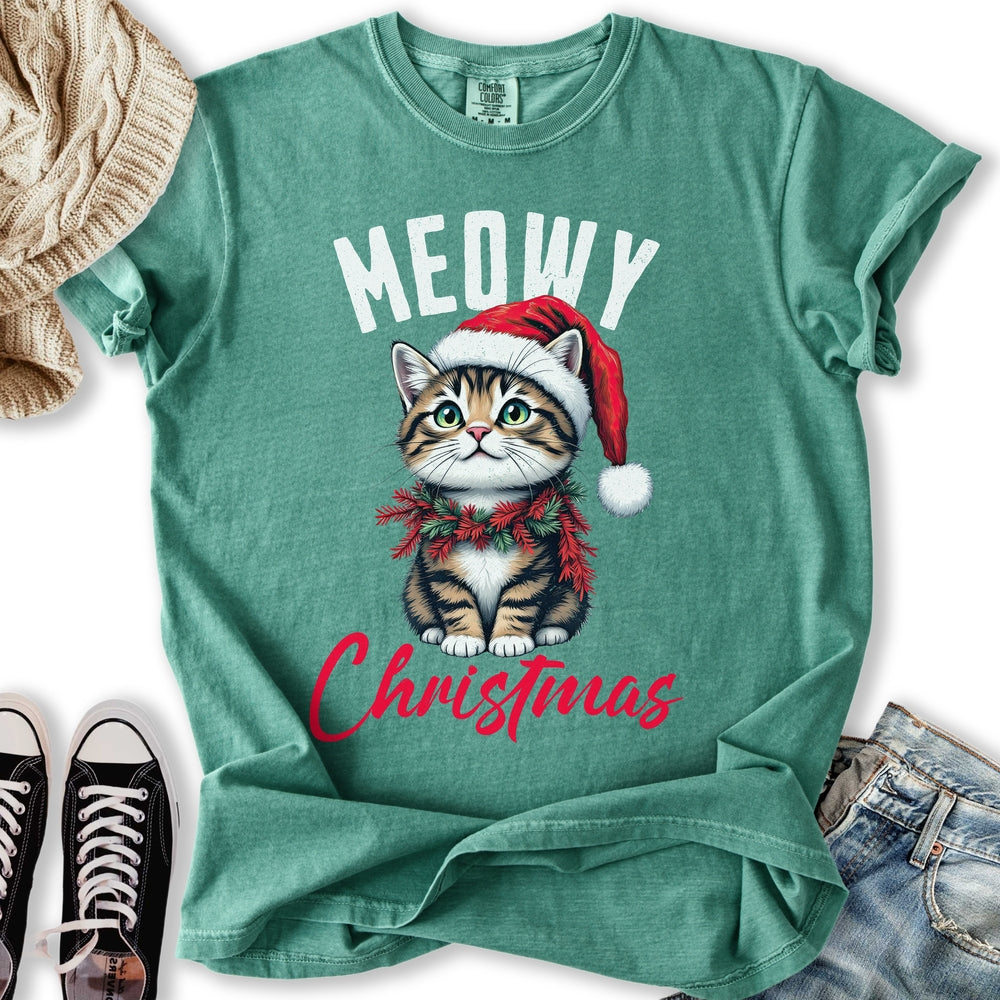 Meowy Christmas Kitten Relaxed Tee