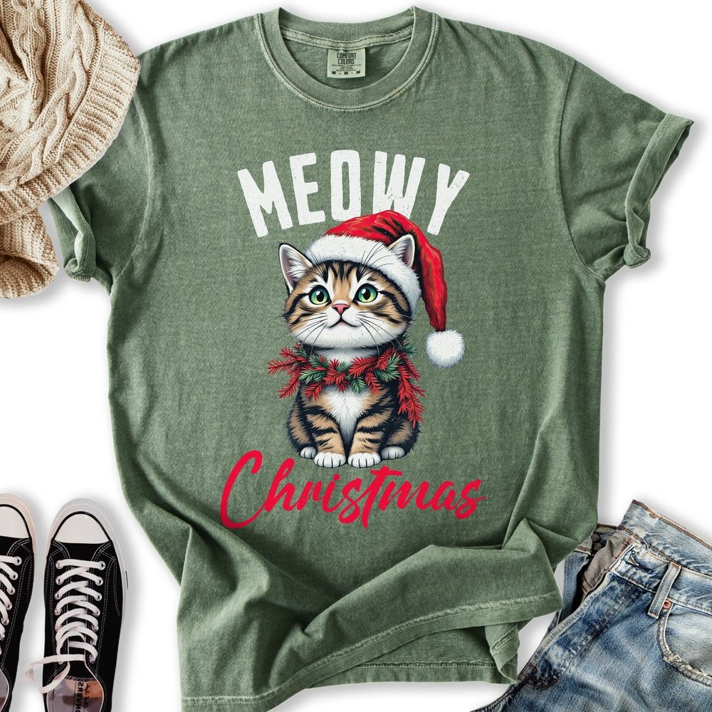 Meowy Christmas Kitten Relaxed Tee