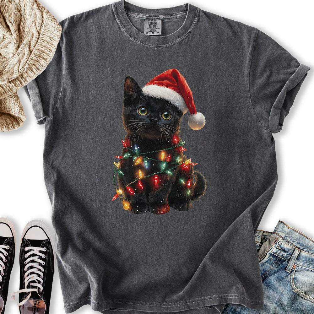 Christmas Cat Lights Relaxed Tee