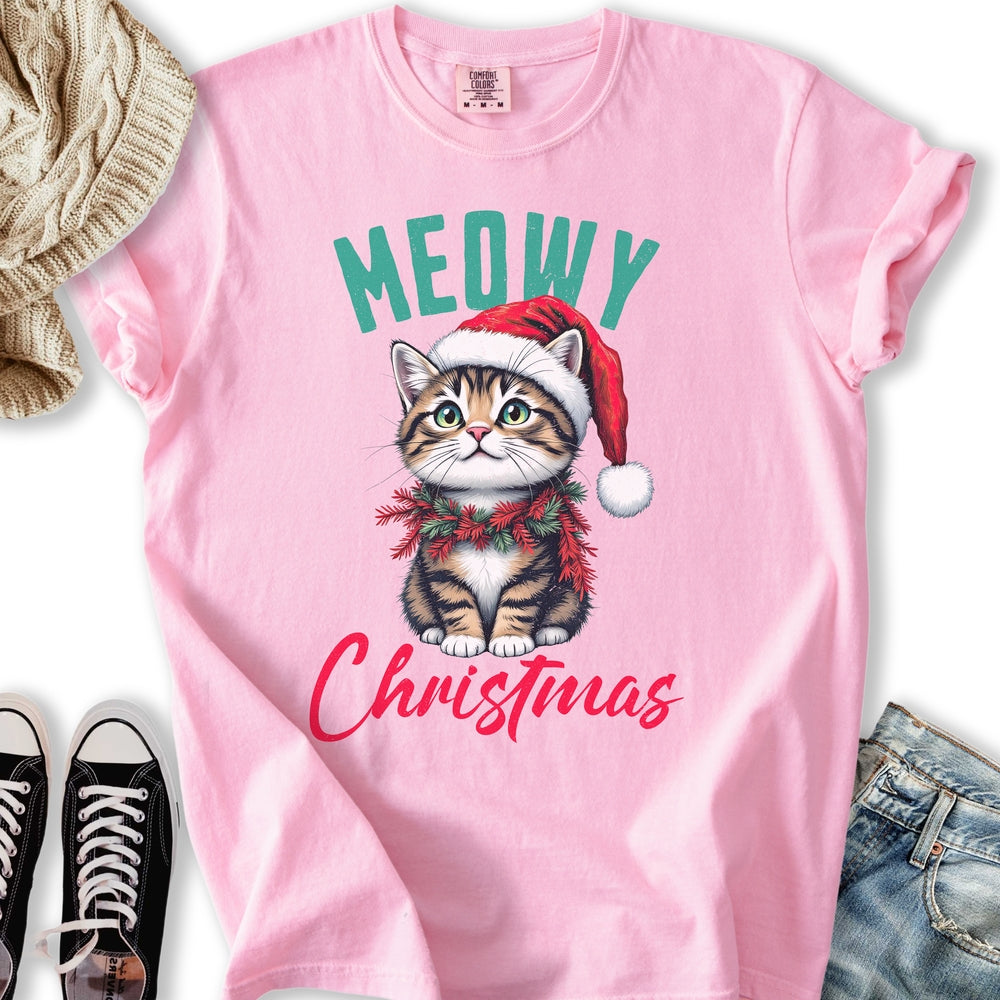 Meowy Christmas Kitten Relaxed Tee