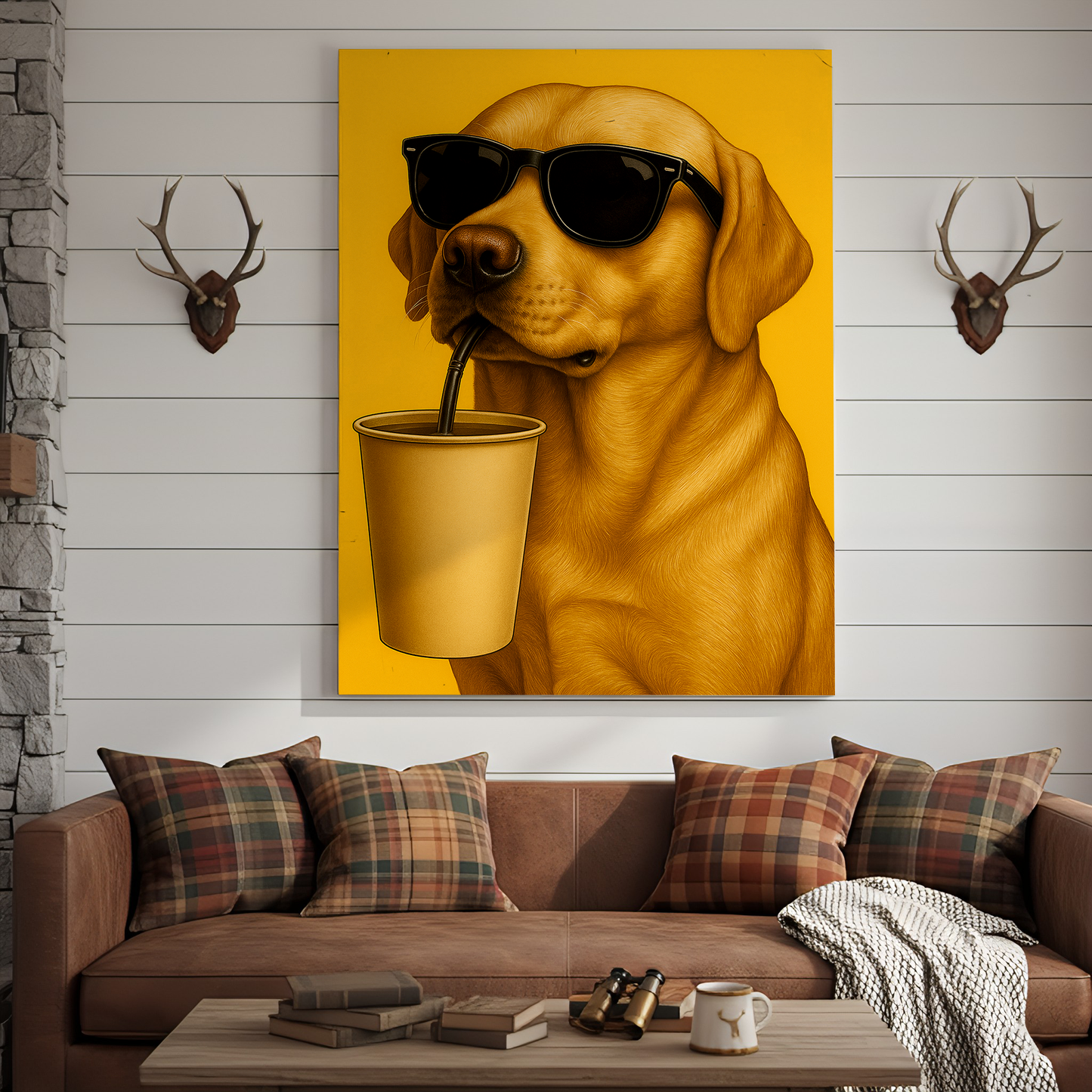 Dog Cool Drink 3D Wrapped Canvas Wall Art