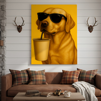Dog Cool Drink 3D Wrapped Canvas Wall Art