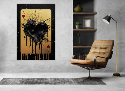 Ace of Hearts Canvas Print – Poker Wall Art | Framed & Ready to Hang