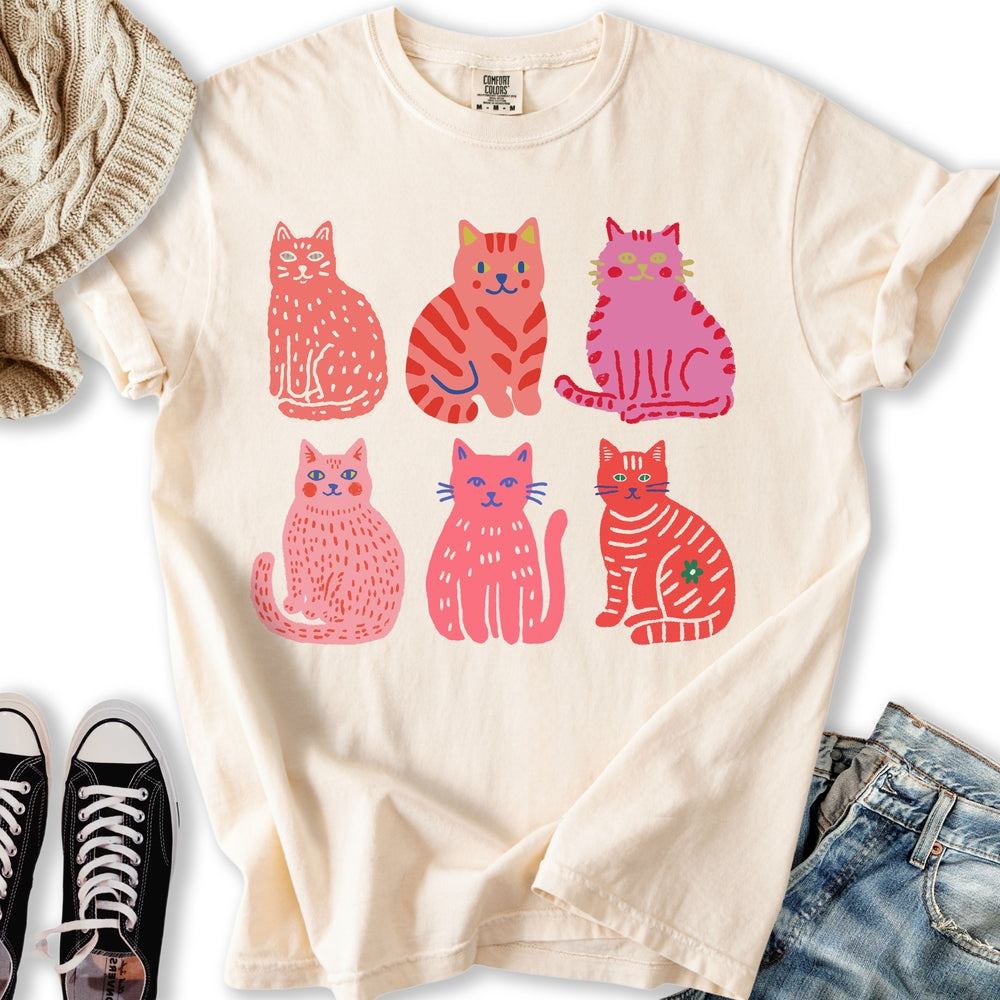 Pink Cats Relaxed Tee
