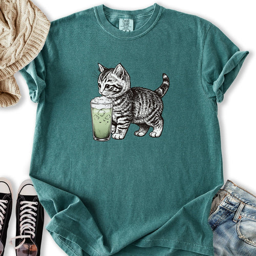Kitten with Matcha Relaxed Tee