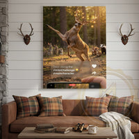 Deer Canvas Funny Dancing Lights Antlers Canvas Wall Art