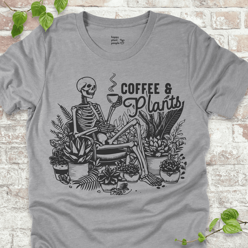 Coffee & Plants Skeleton T-Shirt