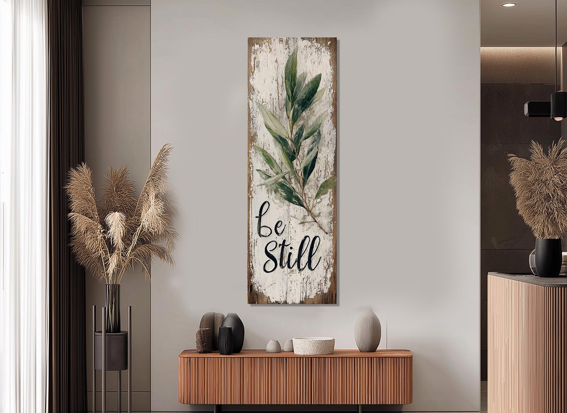 Rustic Canvas Print – Framed Canvas Art | Be Still Wall Decor Ready to Hang