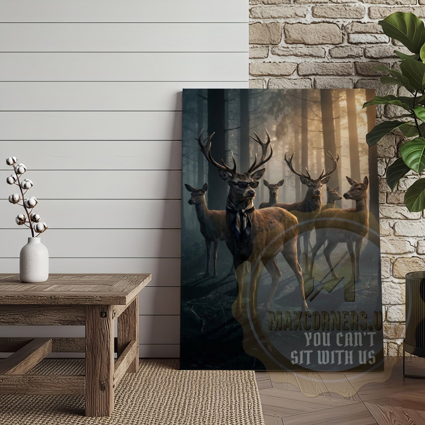 Deer Canvas You Can't Sit With Us Herd Canvas Wall Art