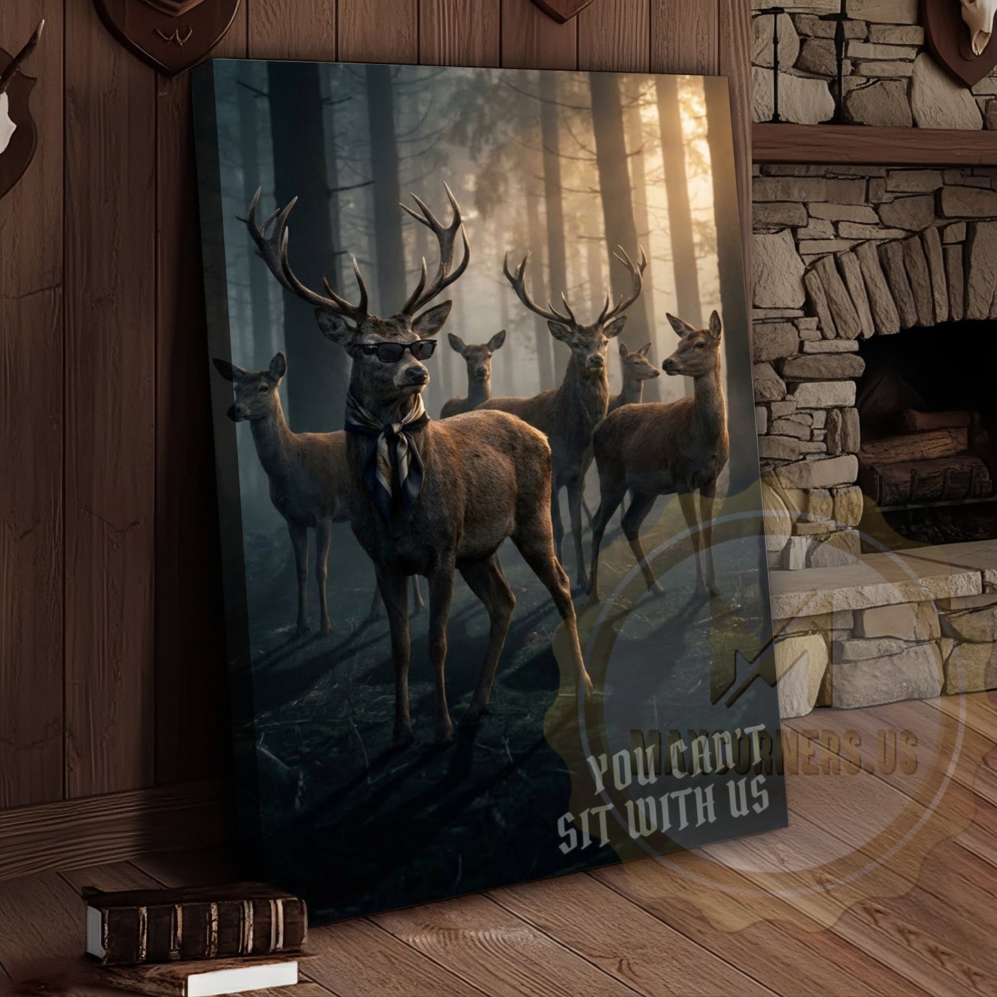 Deer Canvas You Can't Sit With Us Herd Canvas Wall Art
