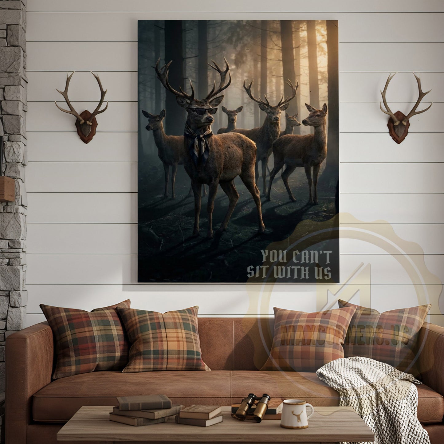 Deer Canvas You Can't Sit With Us Herd Canvas Wall Art
