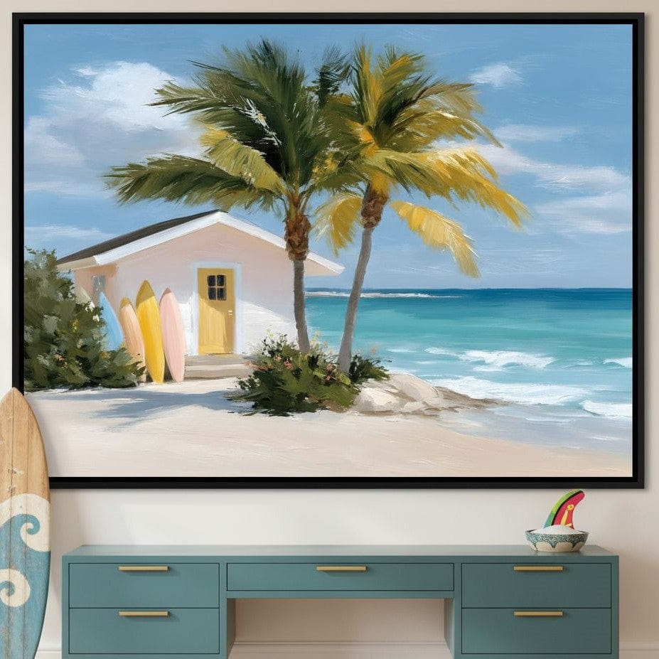 Tropical Breeze Shack Escape Canvas Wall Art