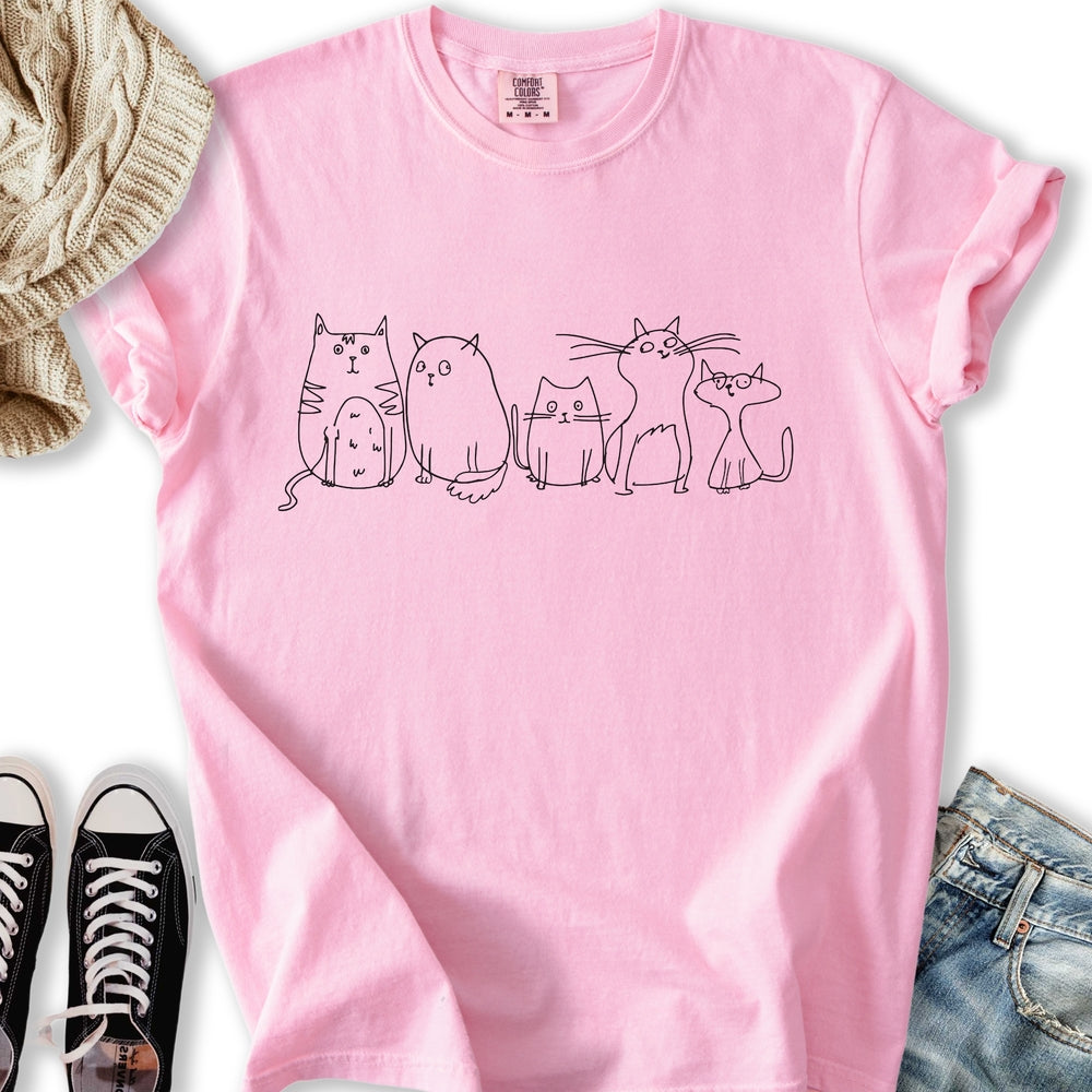 Vintage Cats Sketch Relaxed Tee