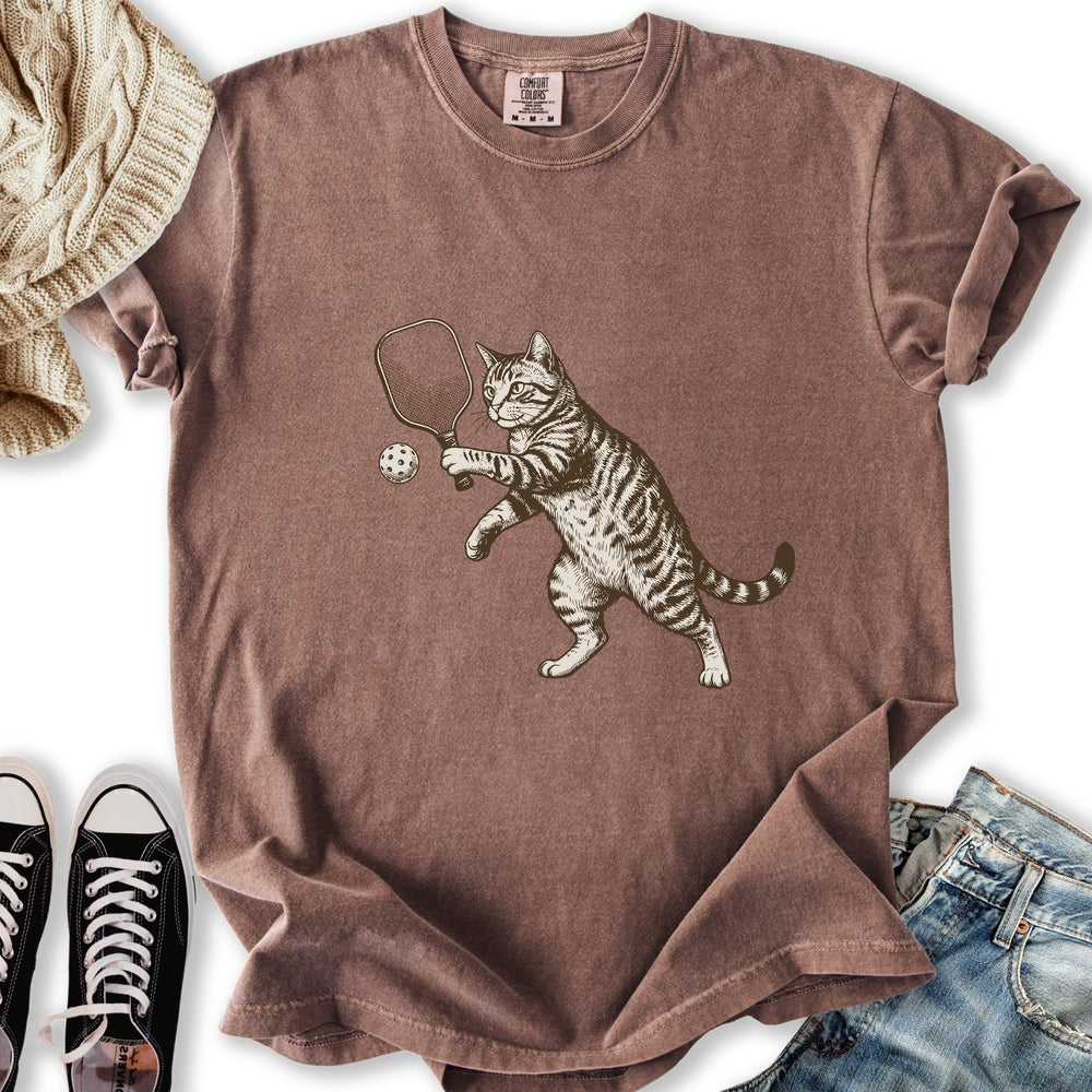Pickleball Cat Relaxed Tee