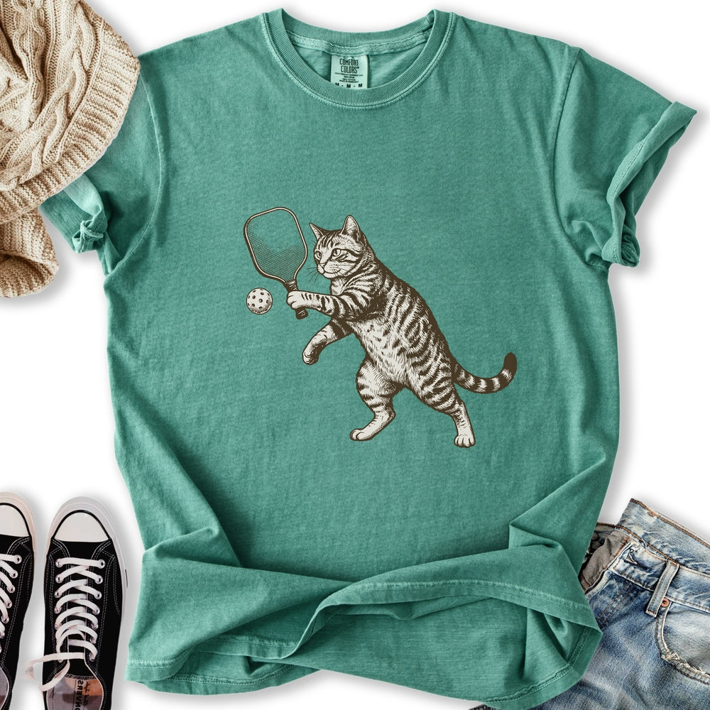 Pickleball Cat Relaxed Tee