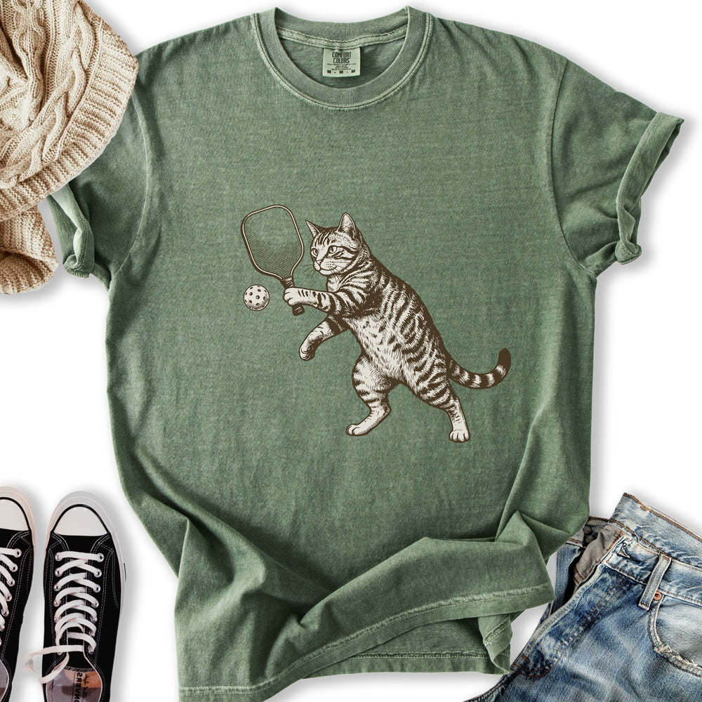 Pickleball Cat Relaxed Tee