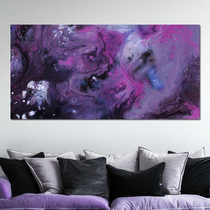 Abstract Purple & Black Canvas Wall Art