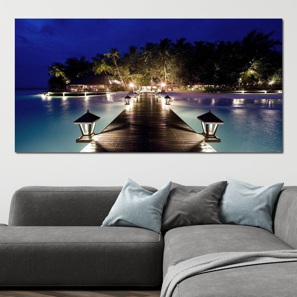 Night Vacation Canvas Wall Art