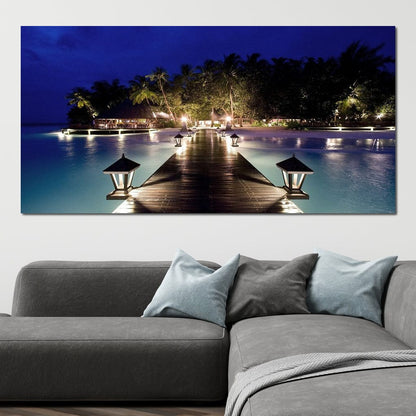 Night Vacation Canvas Wall Art