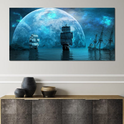 Sailing World Canvas Wall Art