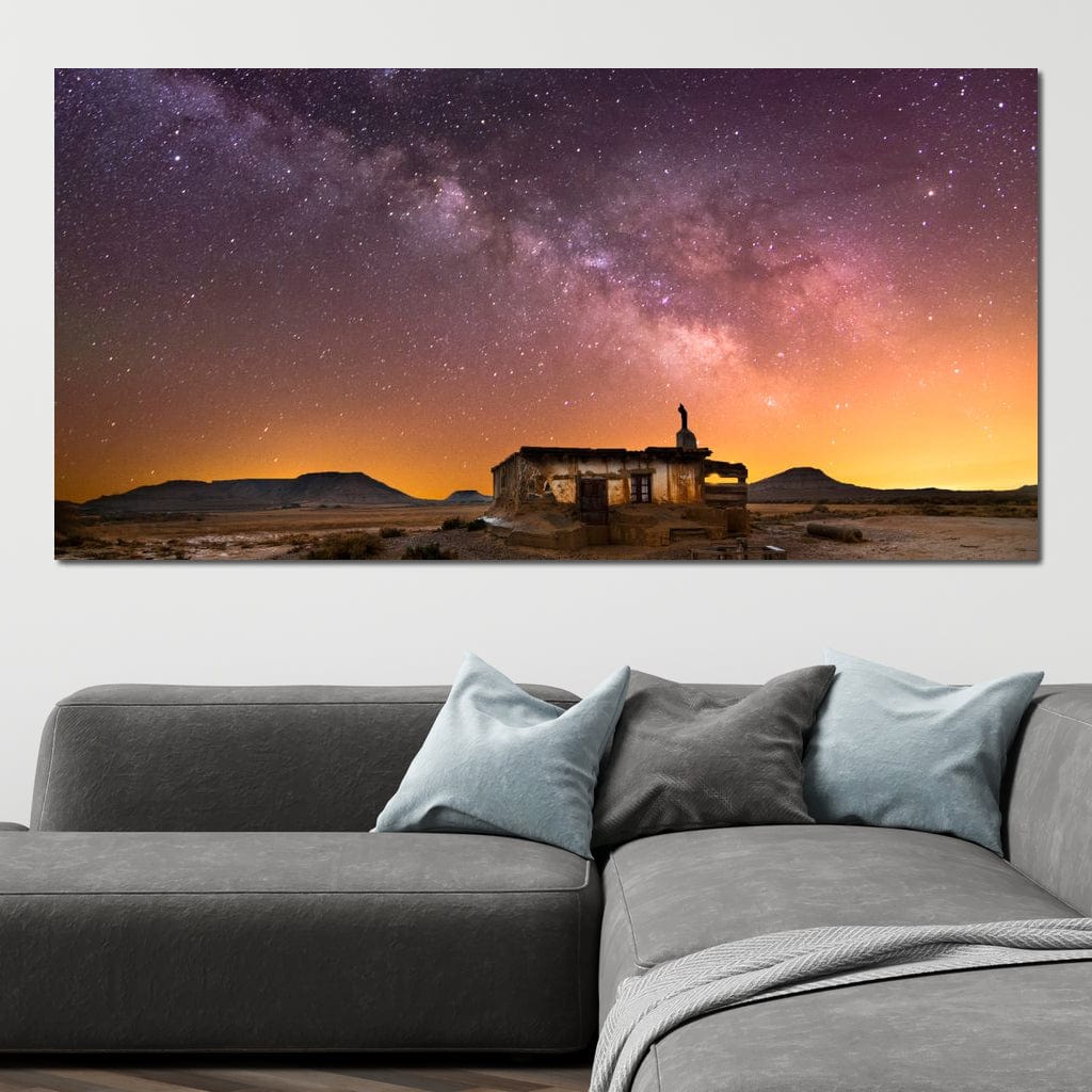 Shepherd Hut Desert Night Canvas Wall Art