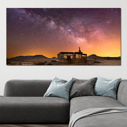 Shepherd Hut Desert Night Canvas Wall Art